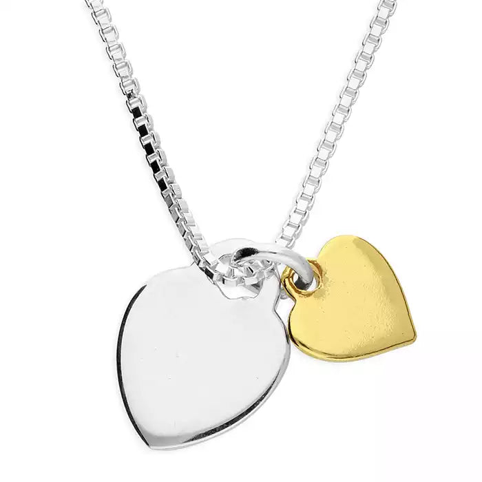 Silver Two Colour Pendant and chain complete with presentation box