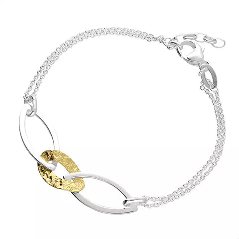 Silver Two Colour link Bracelet complete with presentation box