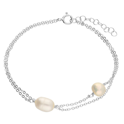 Silver Freshwater Pearl bracelet complete with presentation box