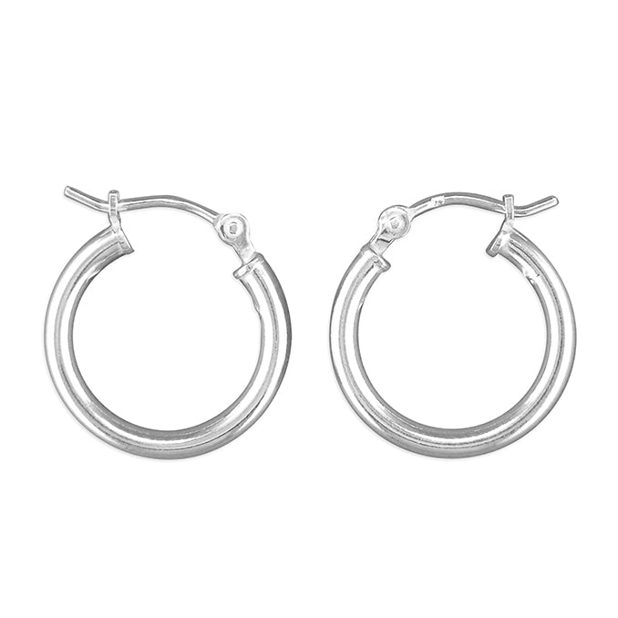 Silver hinged wire hoop earrings complete with presentation box