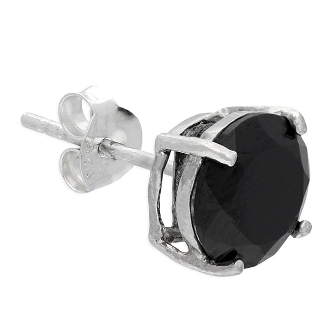 Silver Single Cubic Zirconia set stud earring complete with presentation box