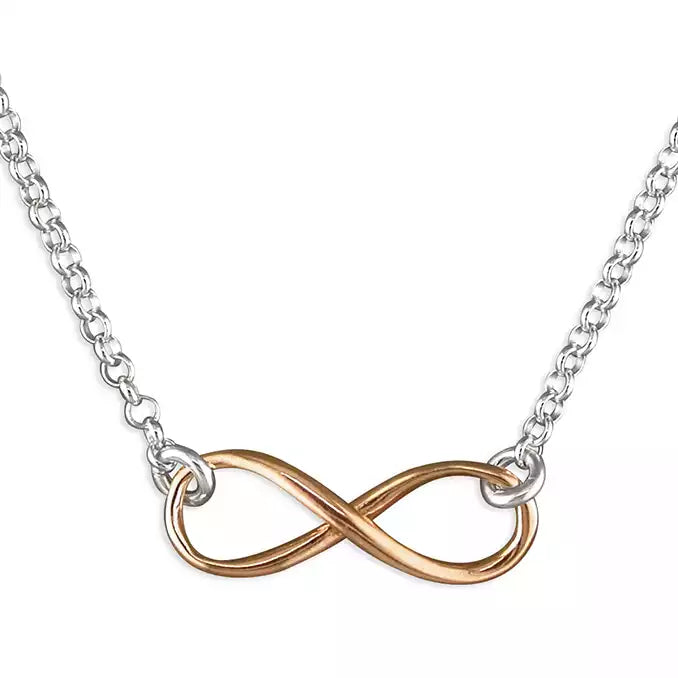 Silver Two Colour Pendant and chain complete with presentation box