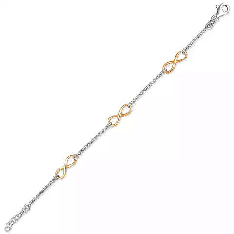 Silver Two Colour link Bracelet complete with presentation box