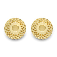 9ct Yellow Gold Swirl stud earrings complete with presentation box