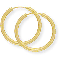 9ct Yellow Gold 22mm diameter plain tube sleeper earrings complete with presentation box