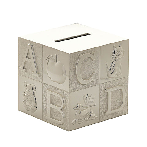 Silverplated Alphabet Block Money Box