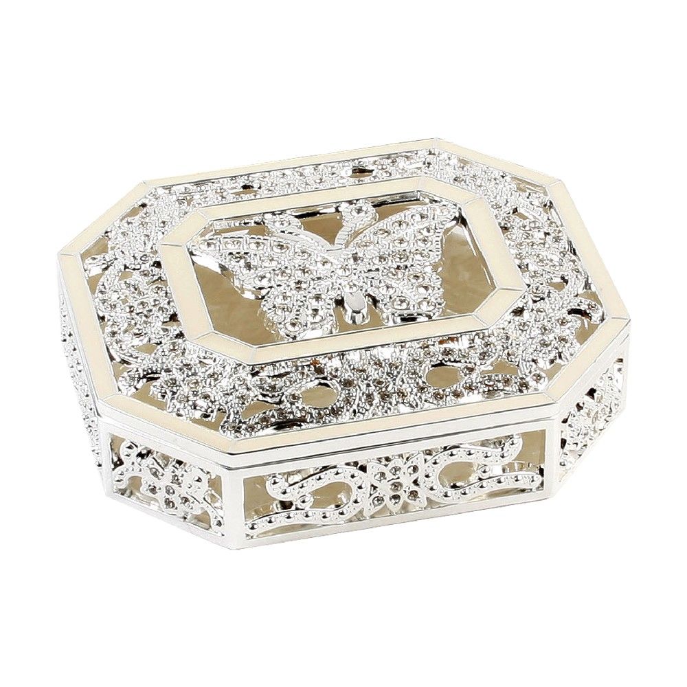 Octagonal Butterfly design Trinket Box