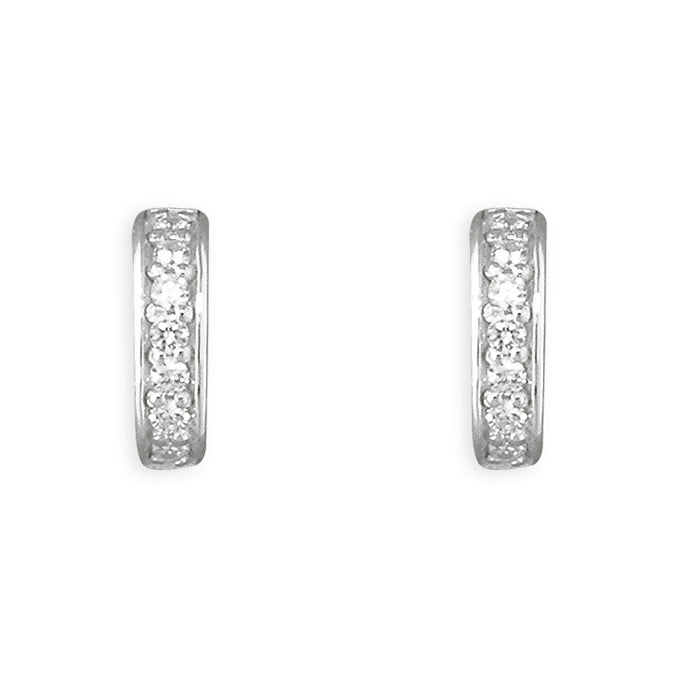 Silver Cubic Zirconia stud earrings complete with presentation box