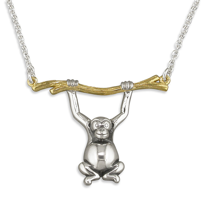 Silver Monkey pendant and chain complete with presentation box