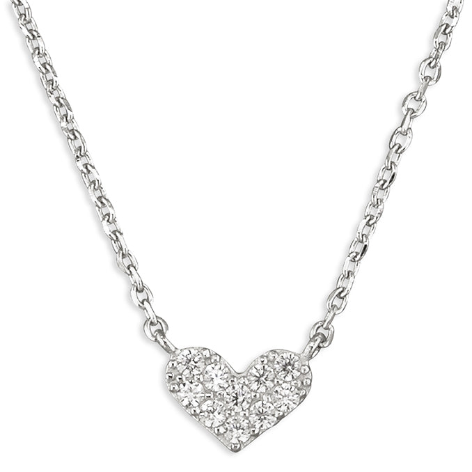 Silver Cubic Zirconia pendant and chain complete with presentation box