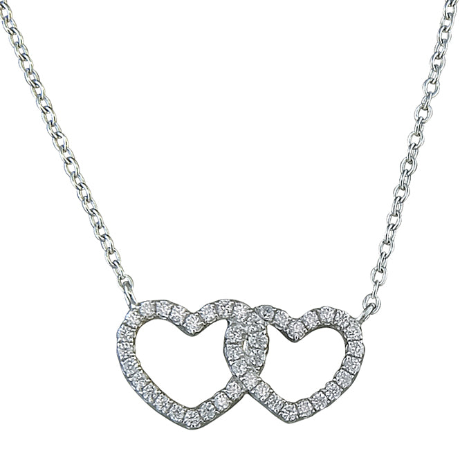 Silver Cubic Zirconia pendant and chain complete with presentation box