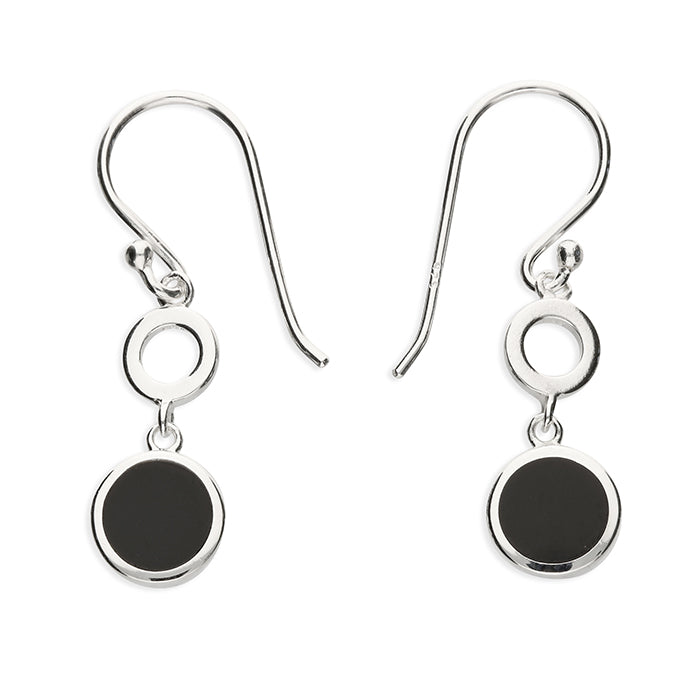 Silver Onyx drop earrings complete with presentation box