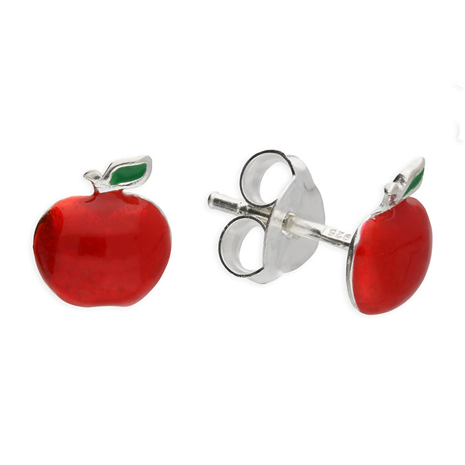 Silver Enamel stud earrings complete with presentation box