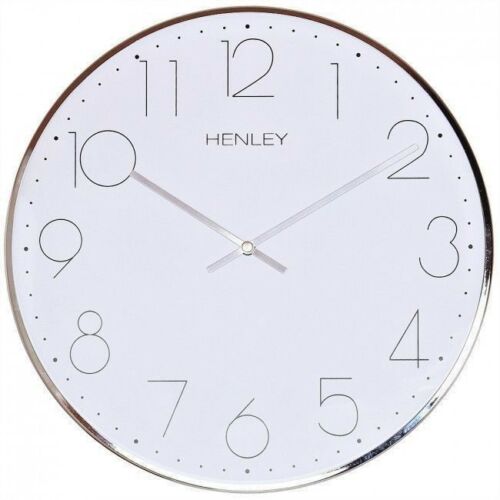 Silver Finish Round Wall Clock, 1 Year Guarantee