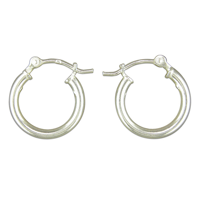 Silver hinged wire hoop earrings complete with presentation box