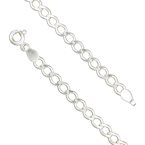 Silver open filed curb link Bracelet complete with presentation box