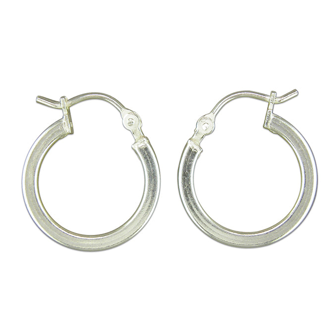 Silver hinged wire plain hoop earrings complete with presentation box