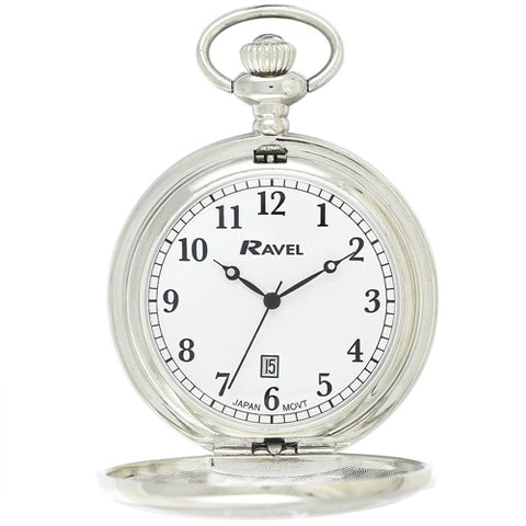 Chrome Pocket Watch complete with Albert Chain