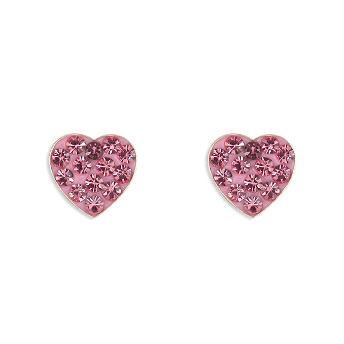 Silver Cubic Zirconia heart stud earrings complete with presentation box