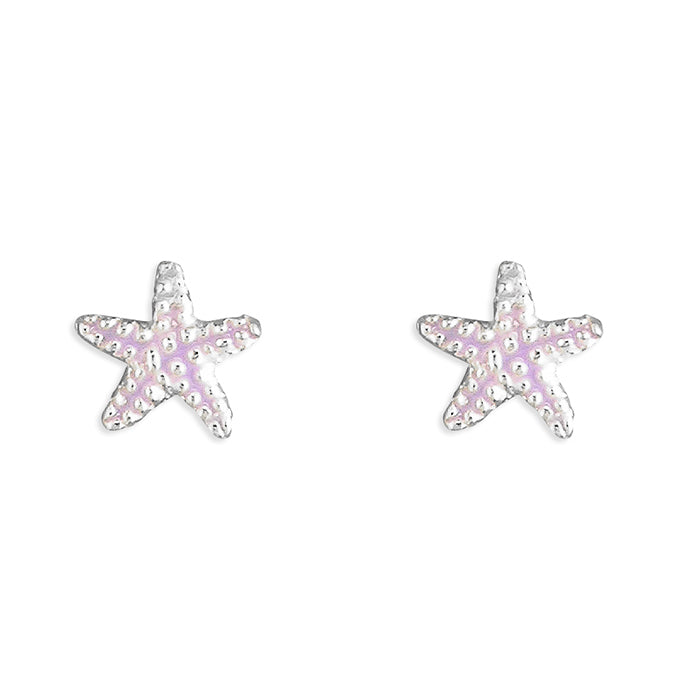 Silver Enamel stud earrings complete with presentation box