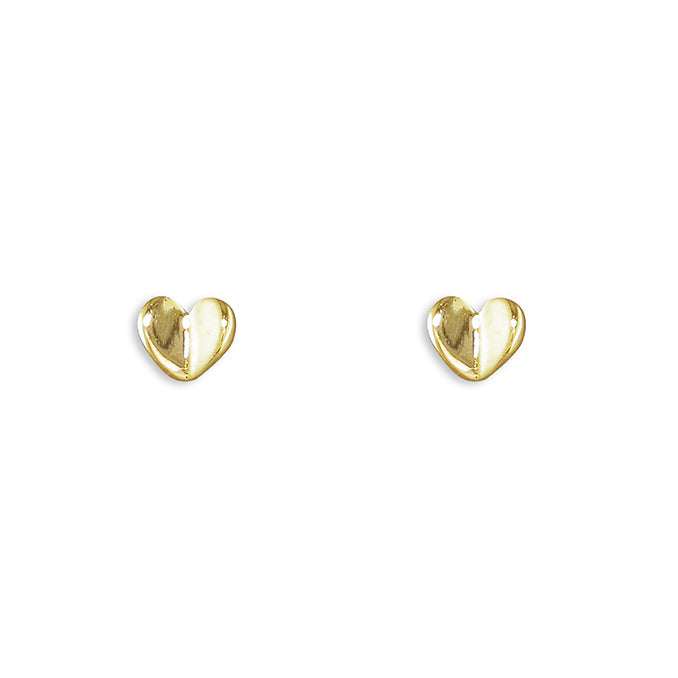 9ct Gold heart stud earrings complete with presentation box