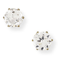 9ct Yellow Gold Cubic Zirconia stud earrings complete with presentation box