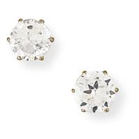 9ct Yellow Gold Cubic Zirconia stud earrings complete with presentation box