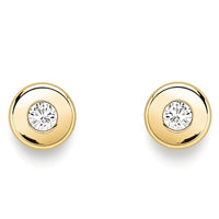 9ct Yellow Gold Cubic Zirconia stud earrings complete with presentation box