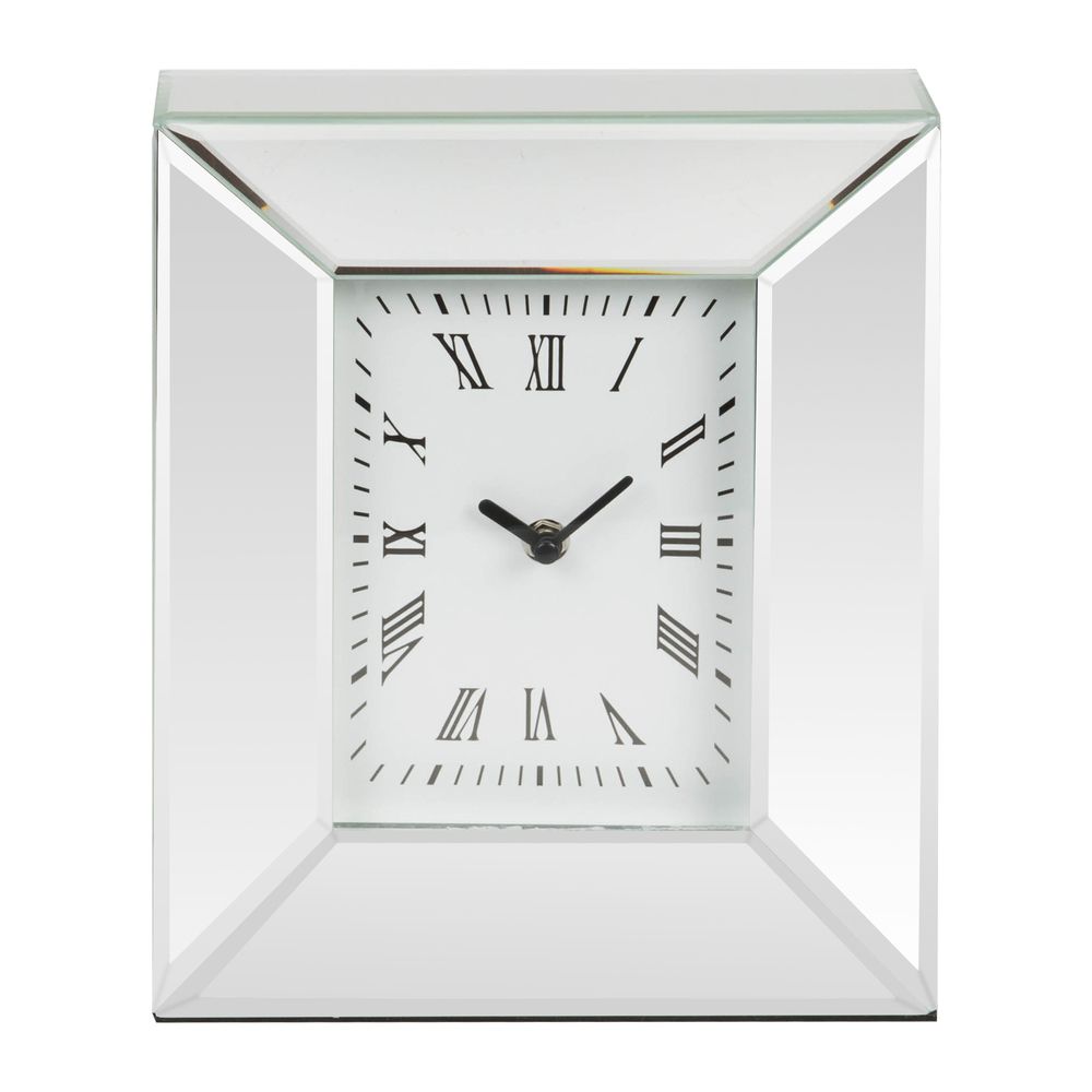 Mirrored Glass Mantel Clock, 1 Year Guarantee