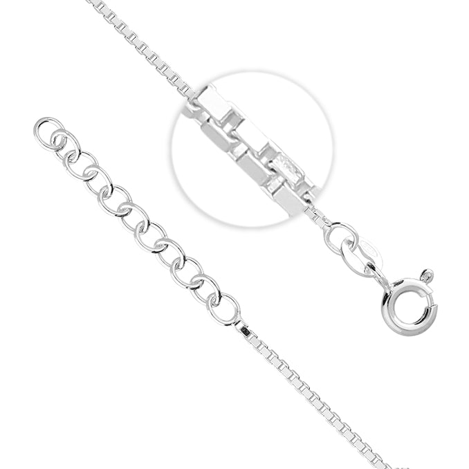 Silver Box Link Bracelet complete with presentation box