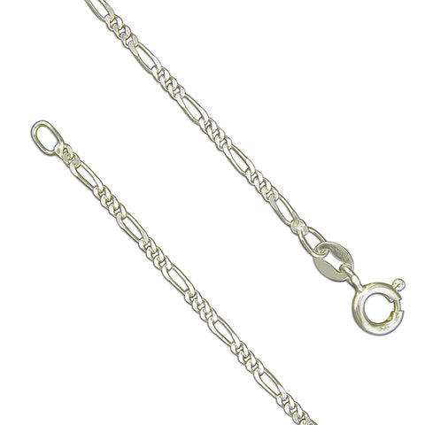Silver Figaro Link Bracelet complete with presentation box
