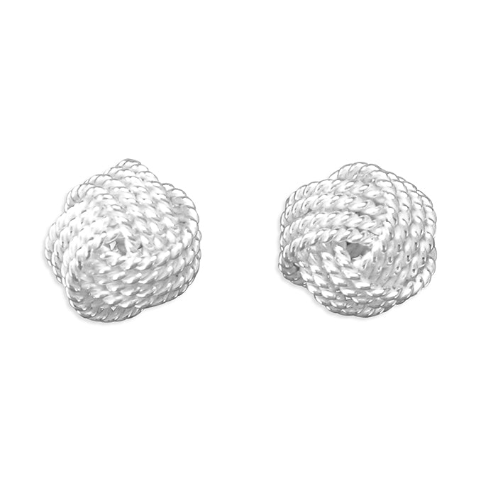 Silver plain stud earrings complete with presentation box
