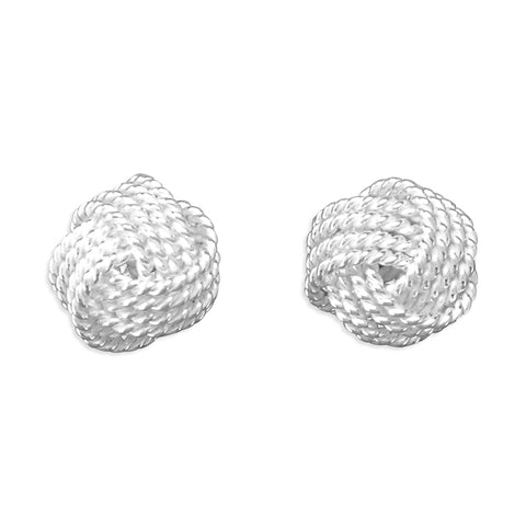 Silver plain stud earrings complete with presentation box