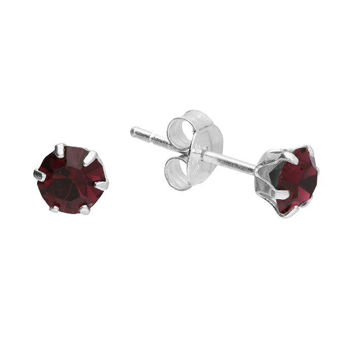 Silver Crystal set stud earrings complete with presentation box