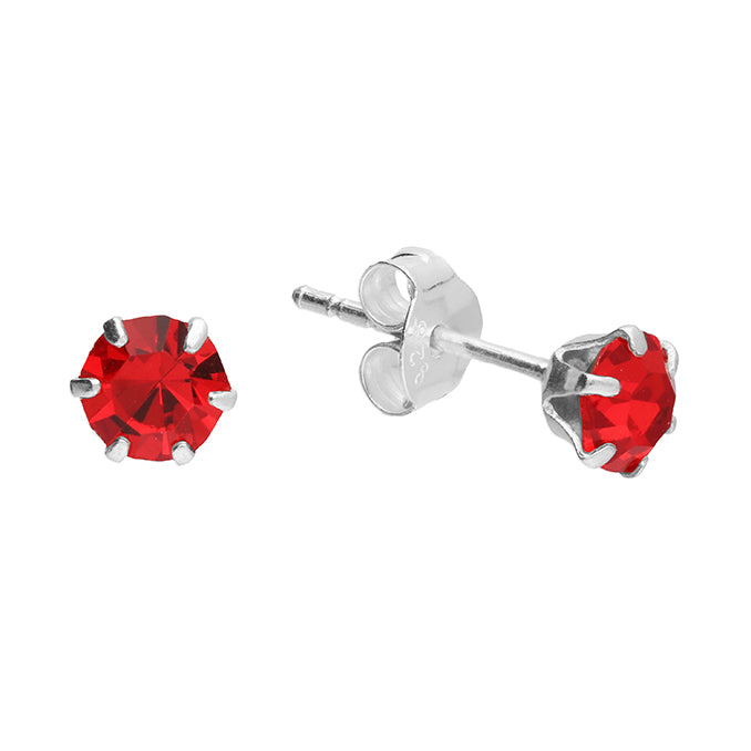 Silver Crystal set stud earrings complete with presentation box