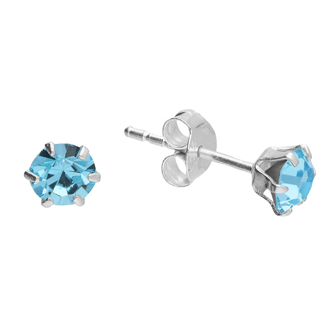 Silver Crystal set stud earrings complete with presentation box