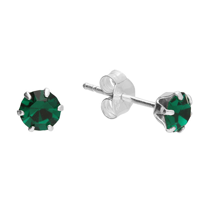 Silver Crystal set stud earrings complete with presentation box