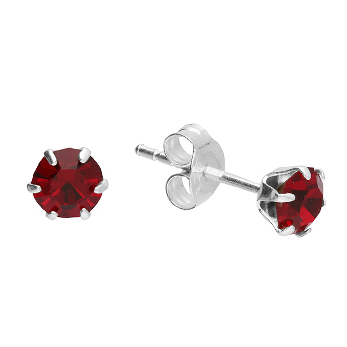 Silver Crystal set stud earrings complete with presentation box
