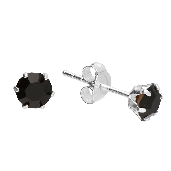 Silver Crystal set stud earrings complete with presentation box