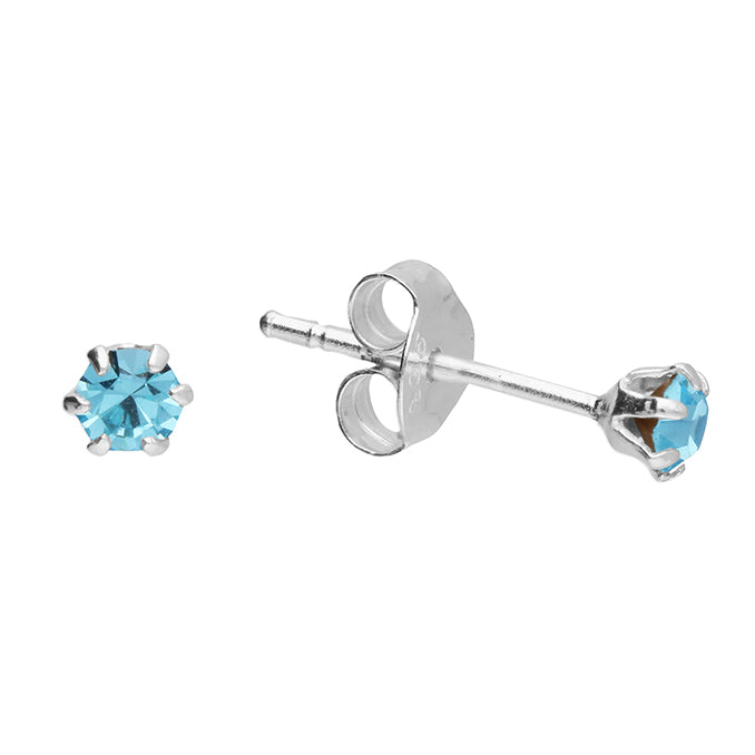 Silver Crystal set stud earrings complete with presentation box
