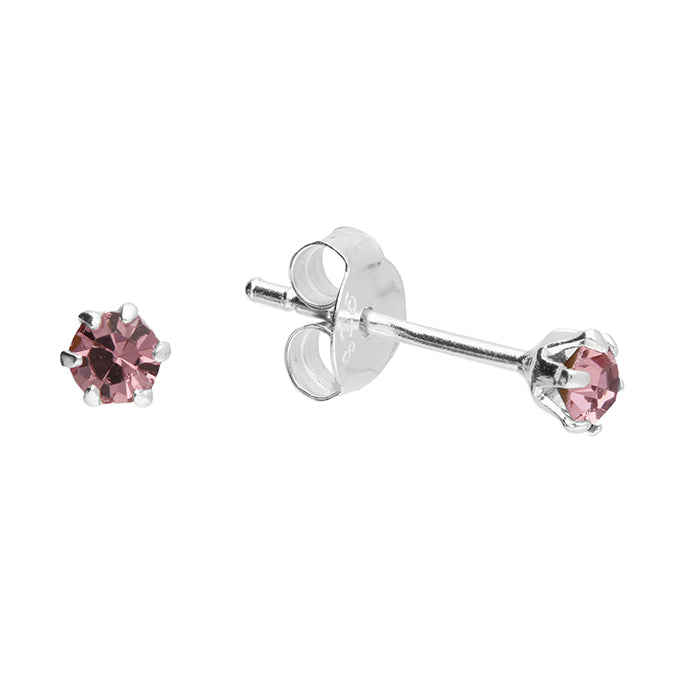 Silver Crystal set stud earrings complete with presentation box