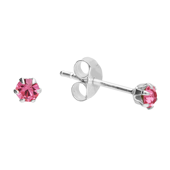 Silver Crystal set stud earrings complete with presentation box