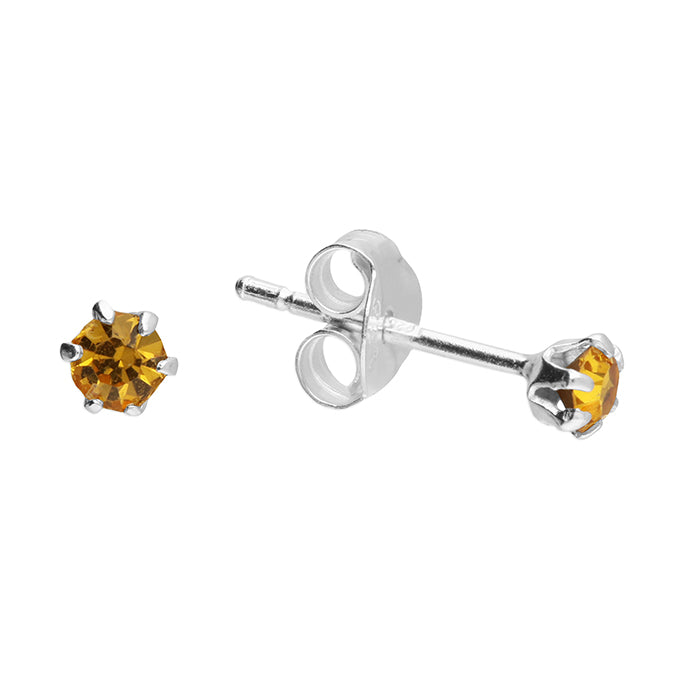 Silver Crystal set stud earrings complete with presentation box