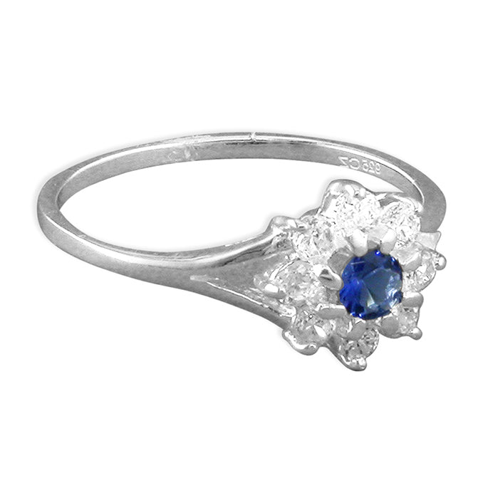 Silver Cubic Zirconia Cluster Ring complete with presentation box