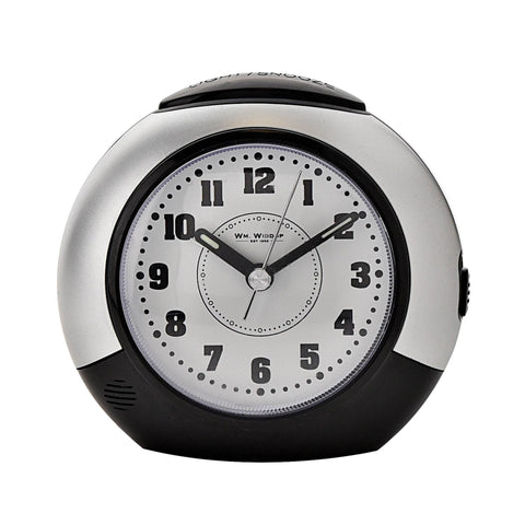 Silver and White case Alarm Clock, 1 Year Guarantee