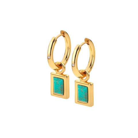 Hot Diamonds X Gemstone Turquise Earrings complete with presentation box