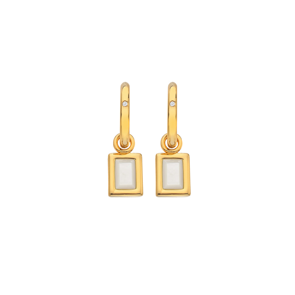 Hot Diamonds X Gemstone Mother of Pearl Earrings complete with presentation box