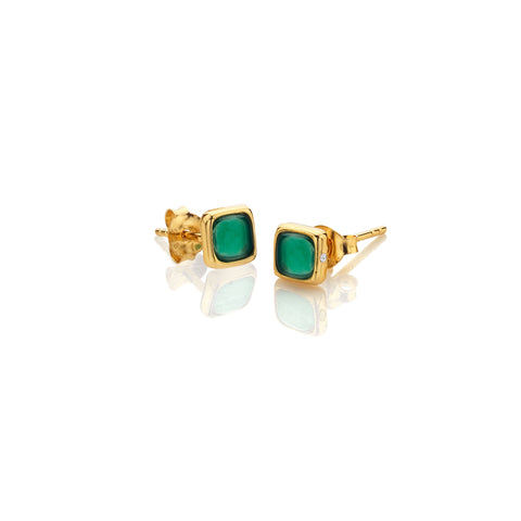 Hot Diamonds X Gemstone Green Agate Earrings complete with presentation box