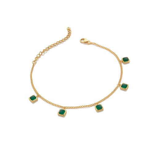 Hot Diamonds X Gemstone Green Agate Bracelet complete with presentation box