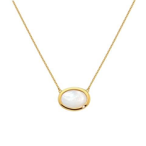 Hot Diamonds X Gemstone Mother of Pearl Necklet complete with presentation box